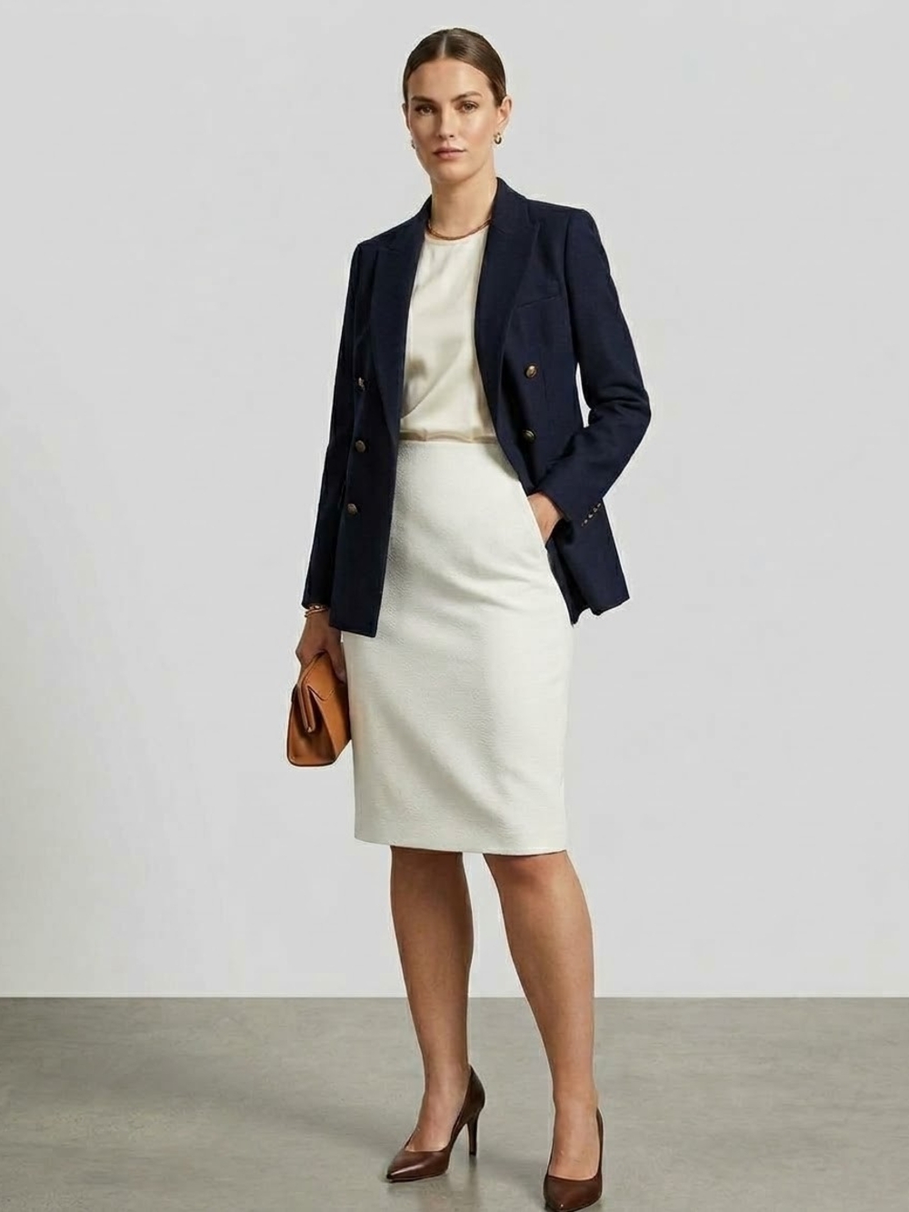 NWOT Kasper Classic Ivory Skirt